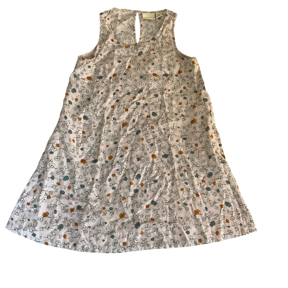 Cynthia Rowley Dress Womens Small Pink Floral Linen Sleeveless Pockets Keyhole